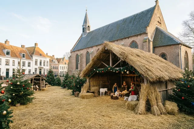 Het kerstverhaal in het dorp