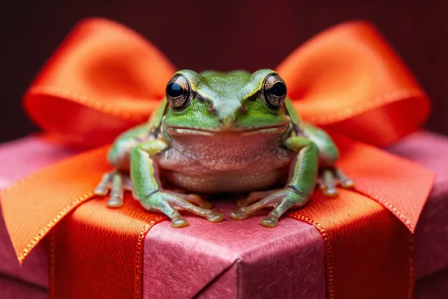 Merci met een groene gast