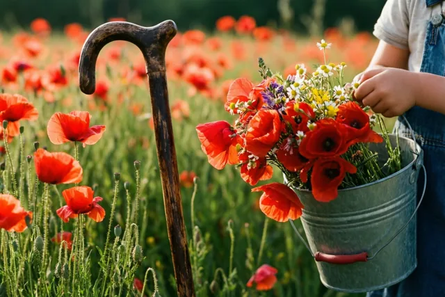 Bloemen mee voor oma