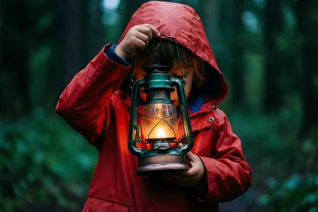 Een klein lichtje tussen de bomen