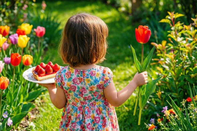 Voor mama, taart en bloemen