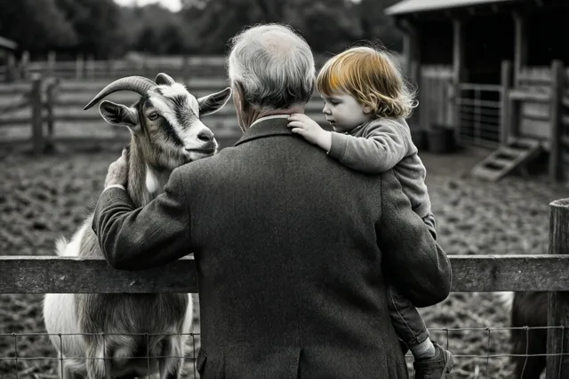 Hoog op opa's schouders