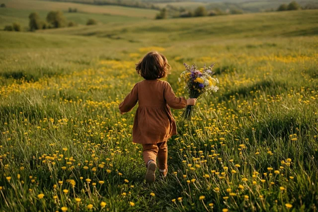 Met bloemen naar mama