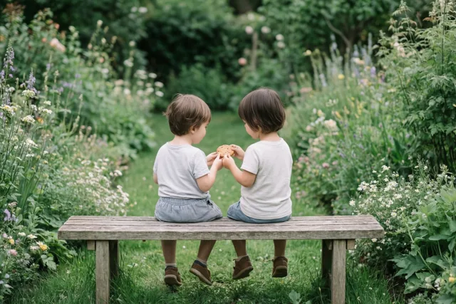 Kleine koekjesvrienden in het groen