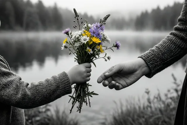 Mama, bloemen uit kleine handen