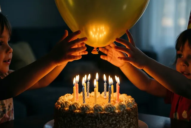 Een gouden ballon voor kleine handjes