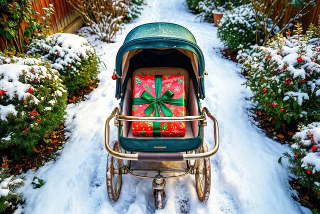 Een rode kerstverrassing op wielen