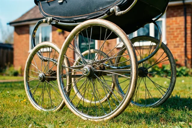 Groot geluk in een kinderwagen