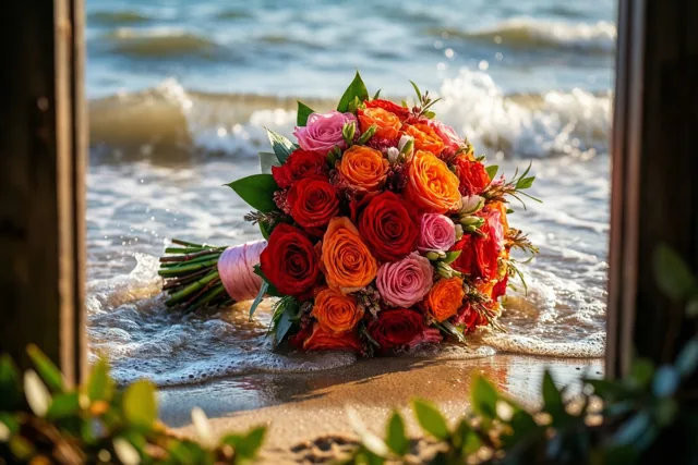 Kleurrijke liefde bij de golven