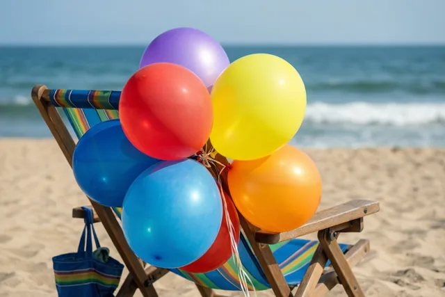 Ballonnen voor een jarige strandliefhebber