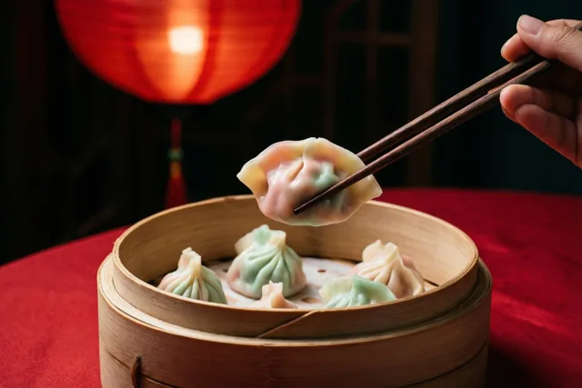 Kleurrijke dumplings voor nieuwjaar