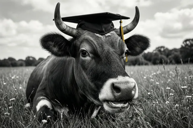 Koe met een knap diploma