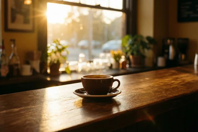 Zachte ochtend in het bruine café