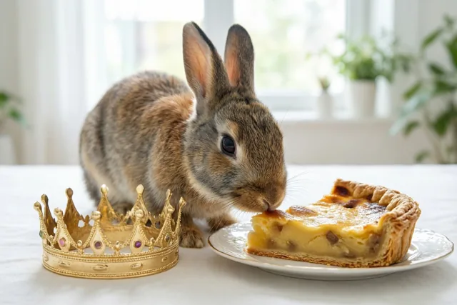 Driekoningen met een nieuwsgierig konijn