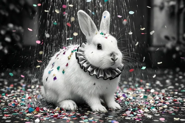 Confettifeest voor een lief konijn