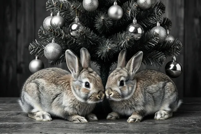 Twee konijntjes, één warme kerst