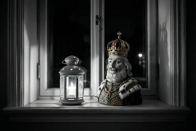 Een koning bij het feestmaal