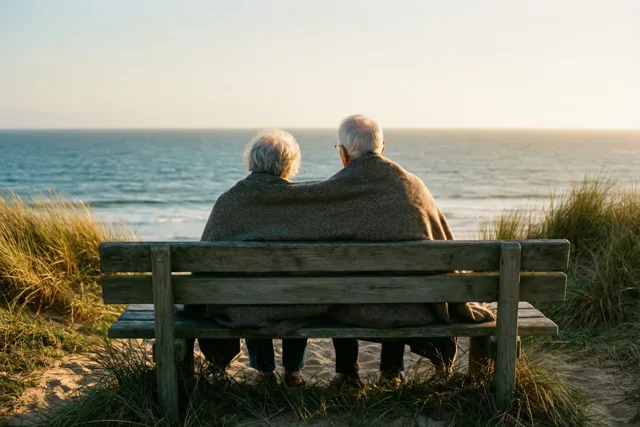 Samen oud, samen aan zee