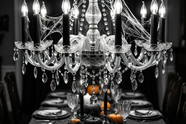 Halloween onder kristal en spinrag