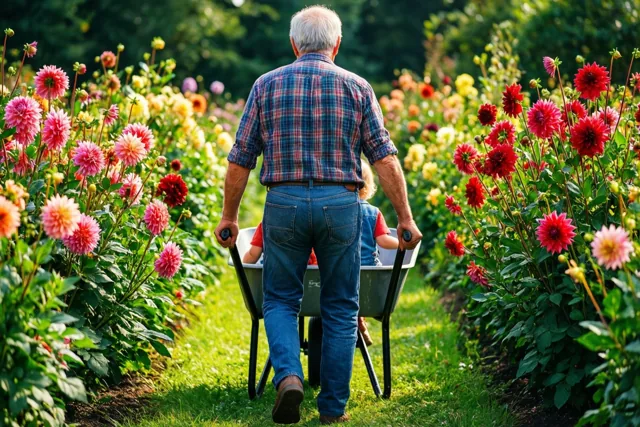 Een rondje bloemen met opa