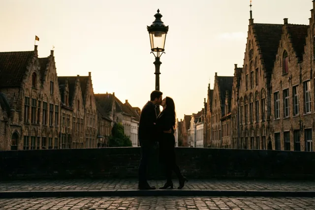 Een kus in gouden licht
