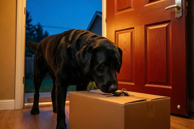 Nieuwe sleutels, nieuwsgierige labrador