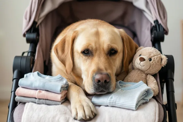Kinderwagen getest door de hond