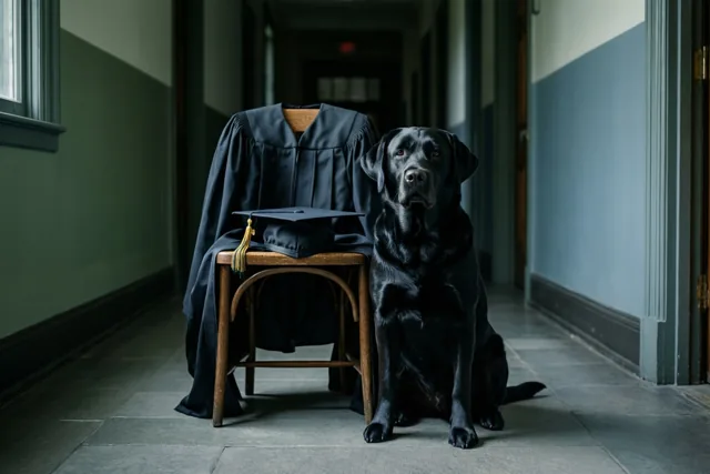 Een labrador bij je diplomafeest