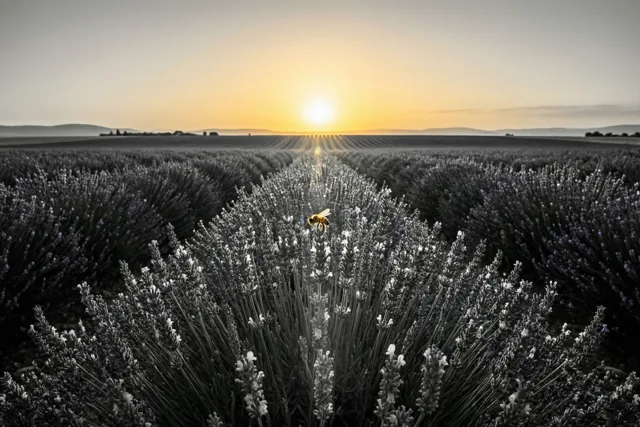 Goedemorgen vanuit het lavendelveld