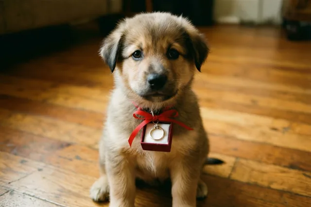 Kleine puppy, grote trouwplannen