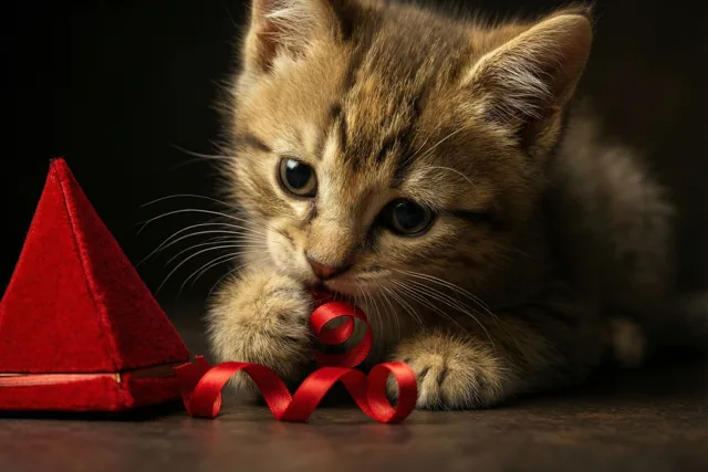 Een katje helpt de Sint
