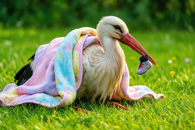Ooievaar neemt een babypauze