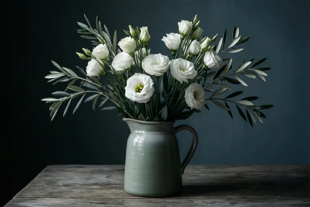 Witte lisianthus bij verlies