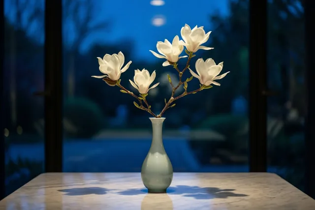 Magnolia in de lenteavond