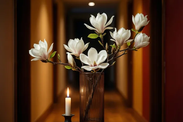 Magnolia met een lichtje van troost