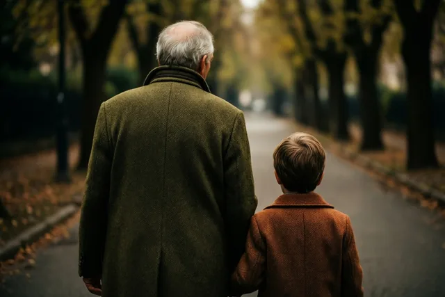Met opa door de herfst