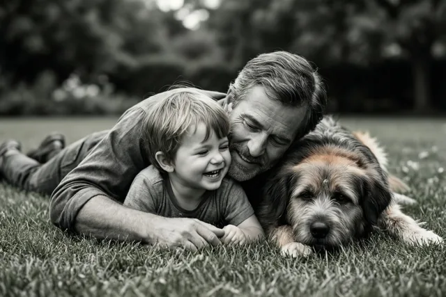Samen lachen met papa