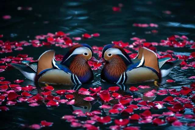 Twee eendjes op liefdeswater