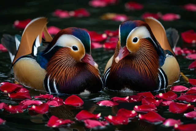Eendjes dobberen samen door