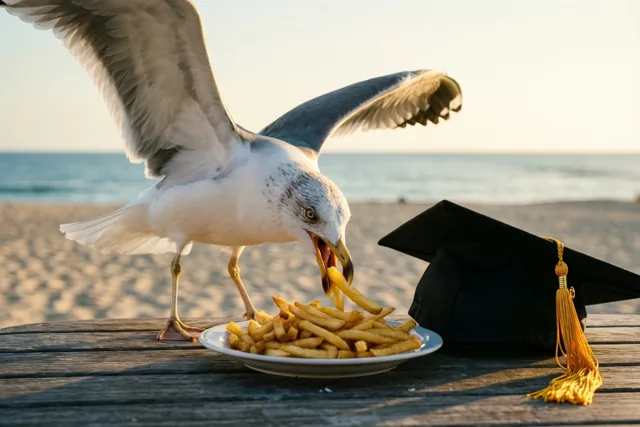 Geslaagd, nu nog de frietjes