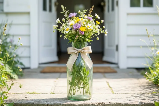 Bedankt met bloemen aan de deur