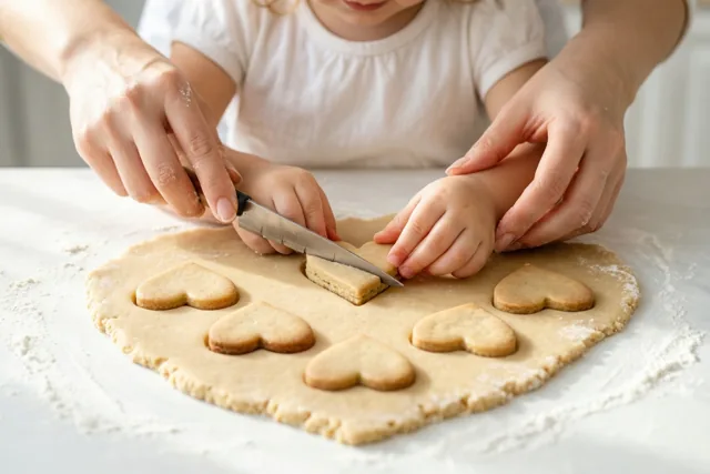 Samen koekjes bakken met mama