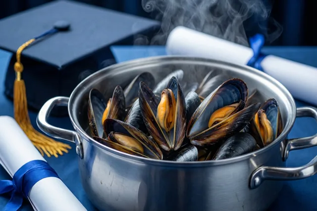 Een mosselpot vol felicitaties