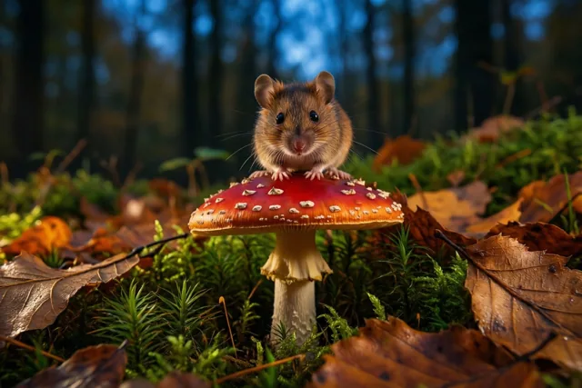 Klein muisje, grote herfsthoed