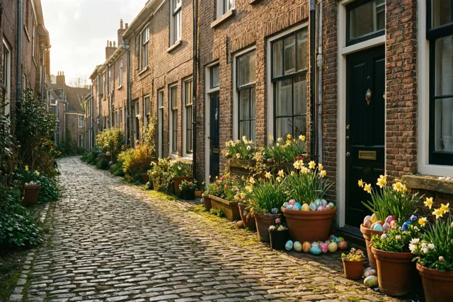 Paasnarcissen langs de kasseien