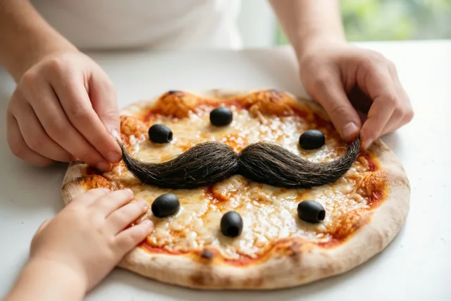 Papa's pizza met een knipoog