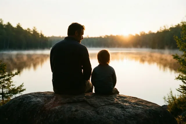 Papa, samen de dag zien ontwaken