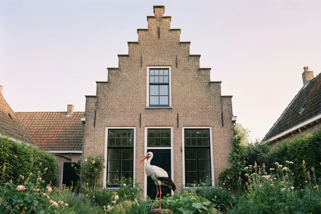 De ooievaar komt op bezoek