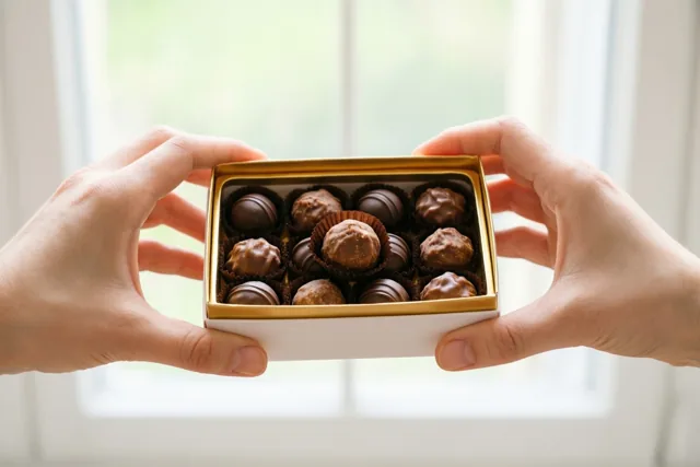Een doosje chocolade voor jou