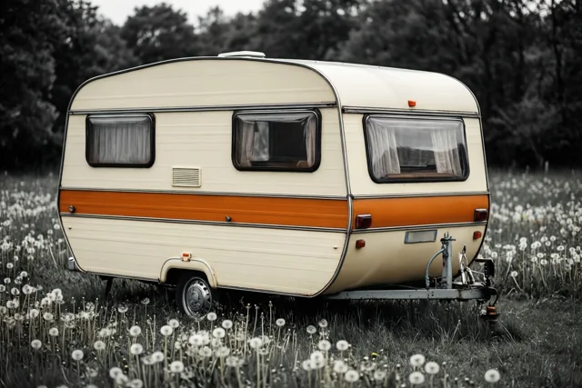 Een retrocaravan vol lentegevoel